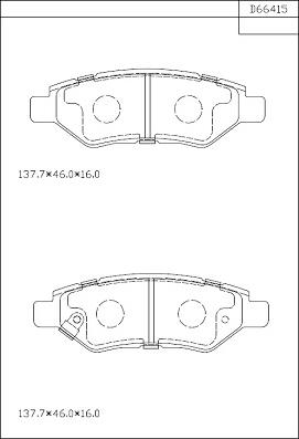 Asimco KD66415 - Əyləc altlığı dəsti, əyləc diski furqanavto.az