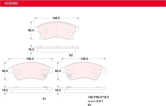 Asimco KD6060 - Əyləc altlığı dəsti, əyləc diski furqanavto.az