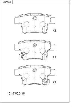 Asimco KD6068 - Əyləc altlığı dəsti, əyləc diski furqanavto.az