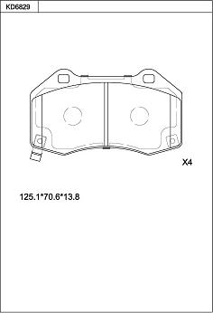 Asimco KD6829 - Əyləc altlığı dəsti, əyləc diski furqanavto.az