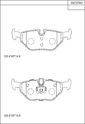 Asimco KD6737W - Əyləc altlığı dəsti, əyləc diski furqanavto.az