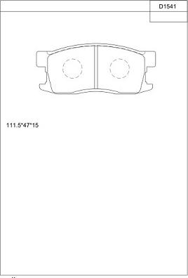 Asimco KD1541 - Əyləc altlığı dəsti, əyləc diski furqanavto.az