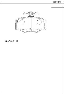 Asimco KD1538W - Əyləc altlığı dəsti, əyləc diski furqanavto.az