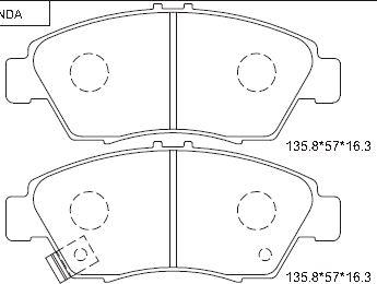 Asimco KD1776 - Əyləc altlığı dəsti, əyləc diski furqanavto.az