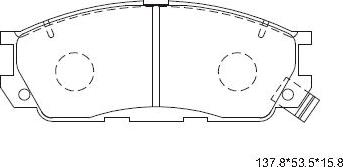 Asimco KD3702 - Əyləc altlığı dəsti, əyləc diski furqanavto.az