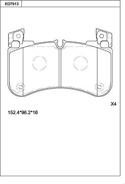 Asimco KD7913 - Əyləc altlığı dəsti, əyləc diski furqanavto.az