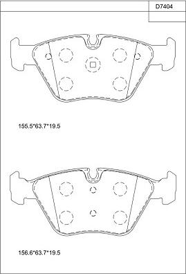 Asimco KD7404 - Əyləc altlığı dəsti, əyləc diski furqanavto.az