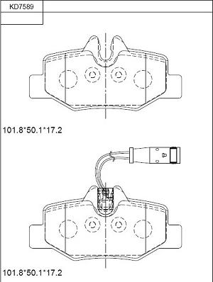 Asimco KD7589 - Əyləc altlığı dəsti, əyləc diski furqanavto.az