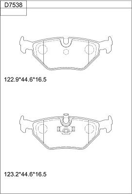 Asimco KD7538 - Əyləc altlığı dəsti, əyləc diski furqanavto.az