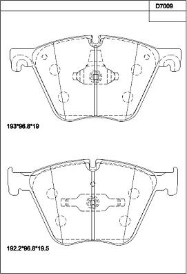 Asimco KD7009 - Əyləc altlığı dəsti, əyləc diski furqanavto.az