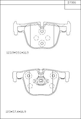 Asimco KD7006 - Əyləc altlığı dəsti, əyləc diski furqanavto.az