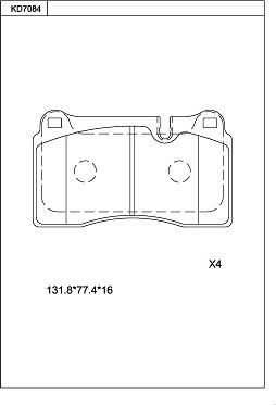 Asimco KD7084 - Əyləc altlığı dəsti, əyləc diski furqanavto.az