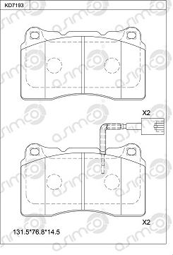 Asimco KD7193 - Əyləc altlığı dəsti, əyləc diski furqanavto.az