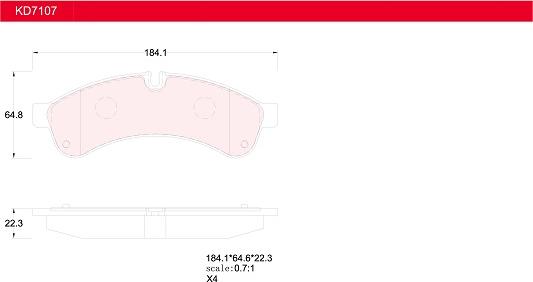 Asimco KD7107 - Əyləc altlığı dəsti, əyləc diski furqanavto.az