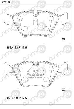 Asimco KD7177 - Əyləc altlığı dəsti, əyləc diski furqanavto.az