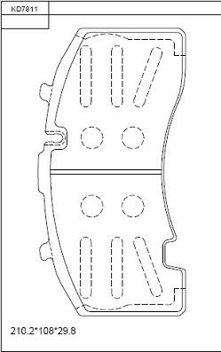 Asimco KD7811 - Əyləc altlığı dəsti, əyləc diski furqanavto.az