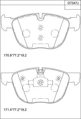 Asimco KD7347 - Əyləc altlığı dəsti, əyləc diski furqanavto.az