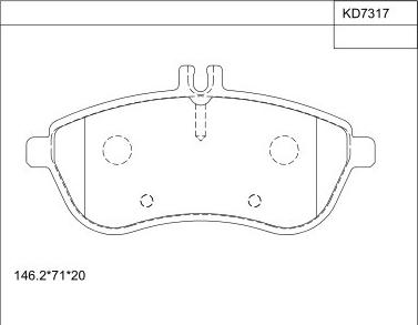 Asimco KD7317 - Əyləc altlığı dəsti, əyləc diski furqanavto.az