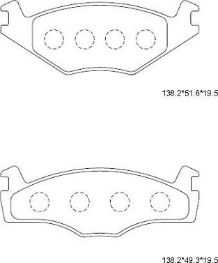 Asimco KD7756 - Əyləc altlığı dəsti, əyləc diski furqanavto.az