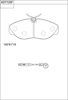 Asimco KD7725F - Əyləc altlığı dəsti, əyləc diski furqanavto.az