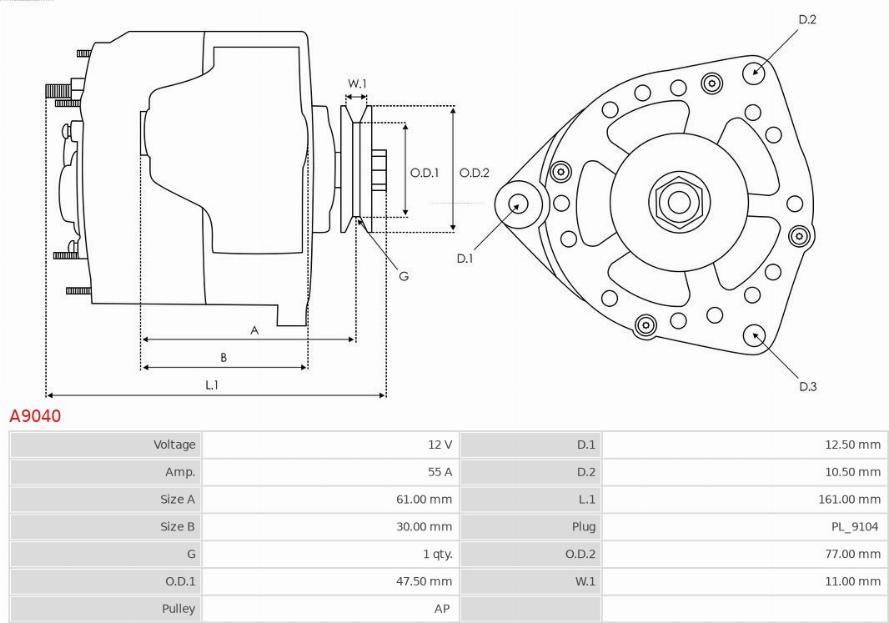 AS-PL A9040 - Alternator furqanavto.az