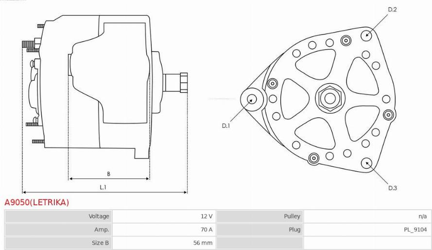 AS-PL A9050(LETRIKA) - Alternator furqanavto.az