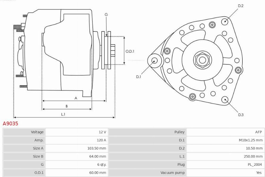 AS-PL A9035 - Alternator furqanavto.az