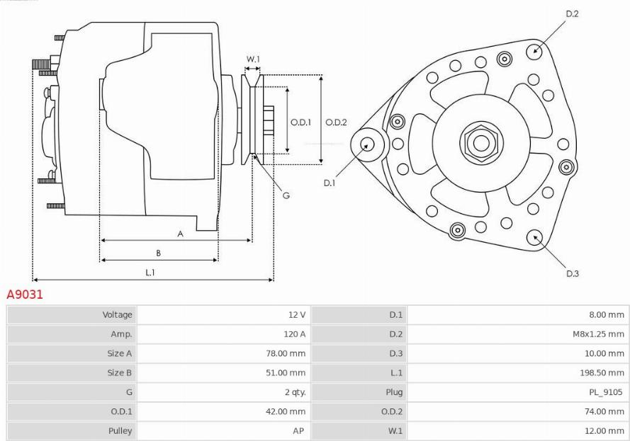 AS-PL A9031 - Alternator furqanavto.az