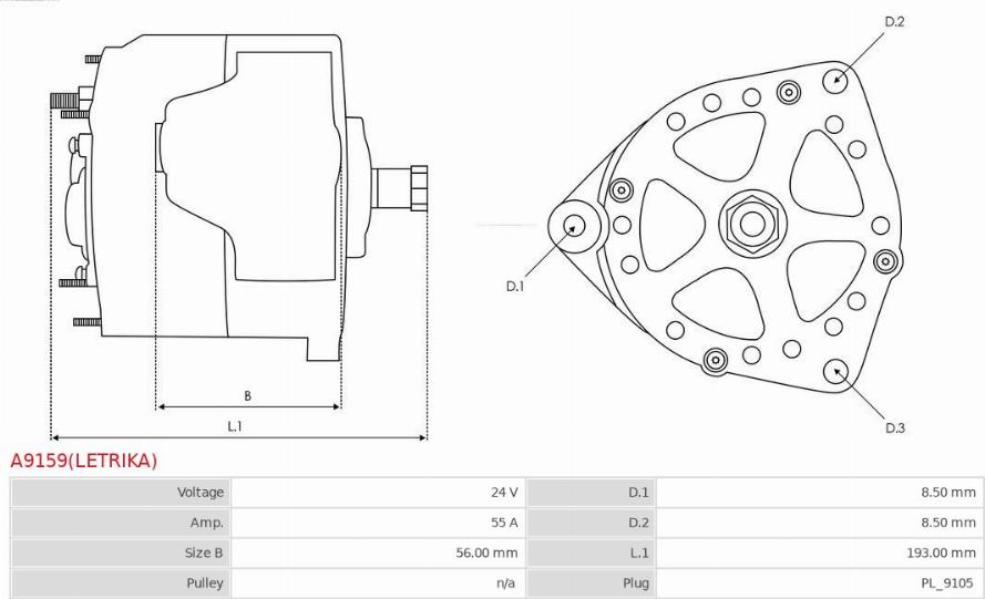 AS-PL A9159(LETRIKA) - Alternator furqanavto.az