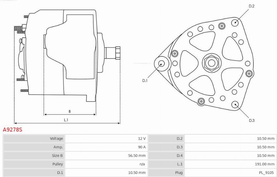 AS-PL A9278S - Alternator furqanavto.az