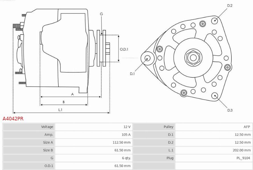 AS-PL A4042PR - Alternator furqanavto.az