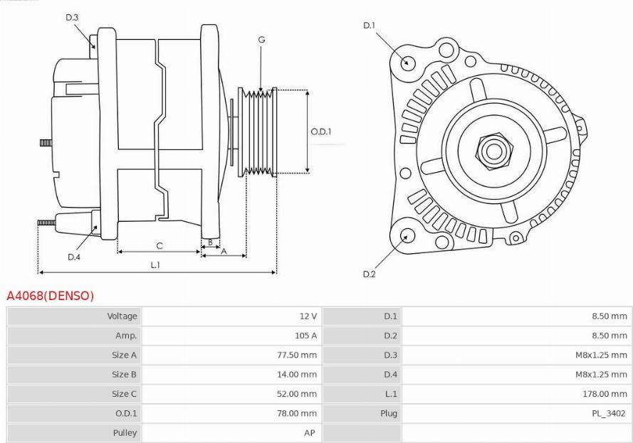 AS-PL A4068(DENSO) - Alternator furqanavto.az