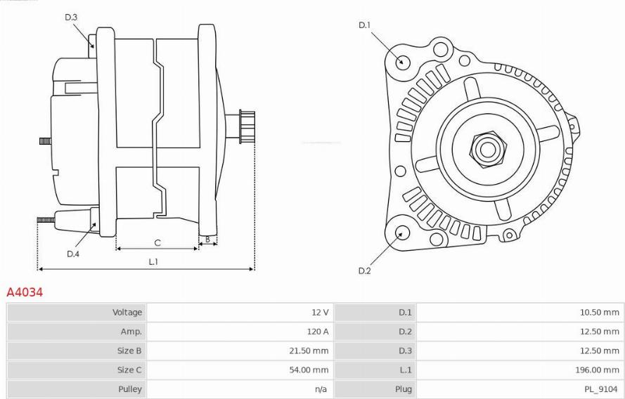 AS-PL A4034 - Alternator furqanavto.az