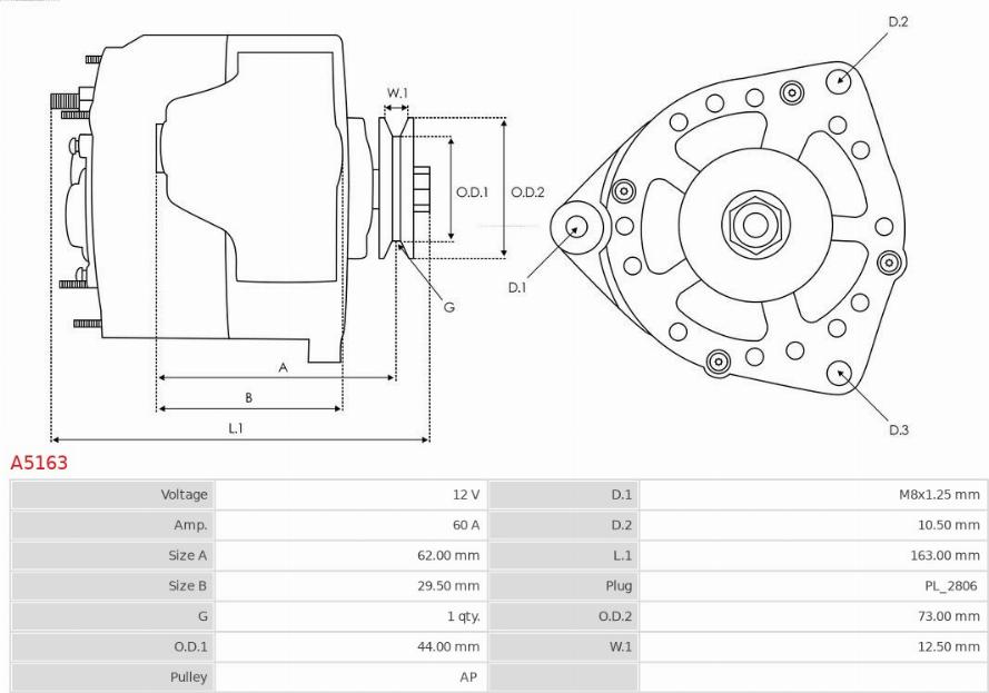 AS-PL A5163 - Alternator furqanavto.az