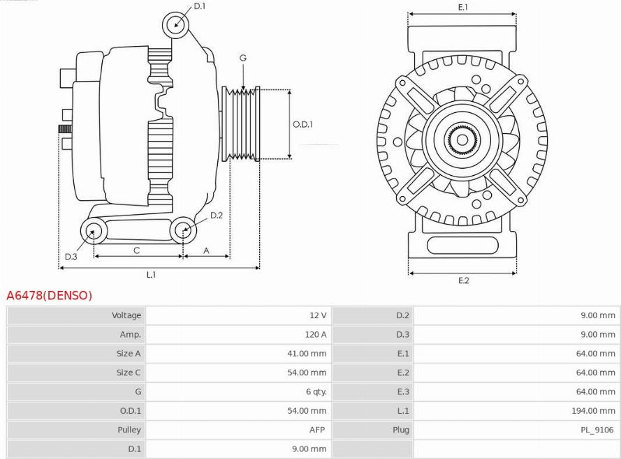 AS-PL A6478(DENSO) - Alternator furqanavto.az