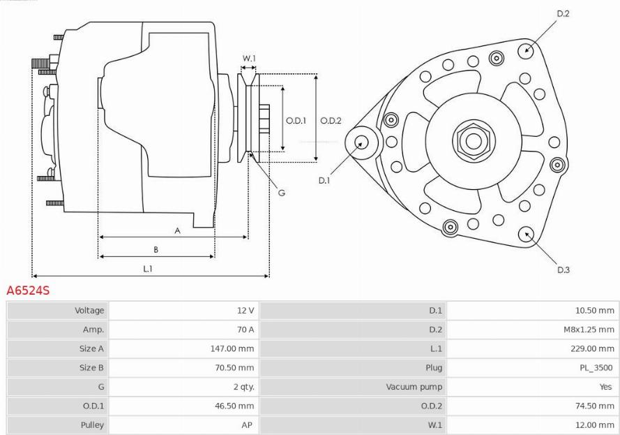 AS-PL A6524S - Alternator furqanavto.az