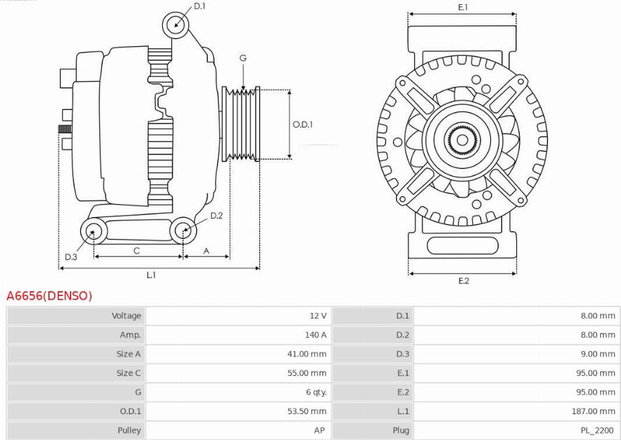 AS-PL A6656(DENSO) - Alternator furqanavto.az