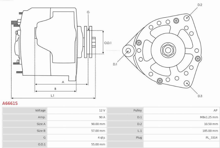 AS-PL A6661S - Alternator furqanavto.az