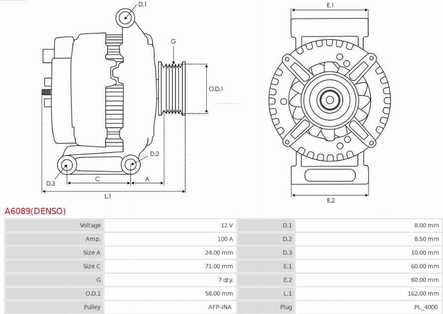 AS-PL A6089(DENSO) - Alternator furqanavto.az