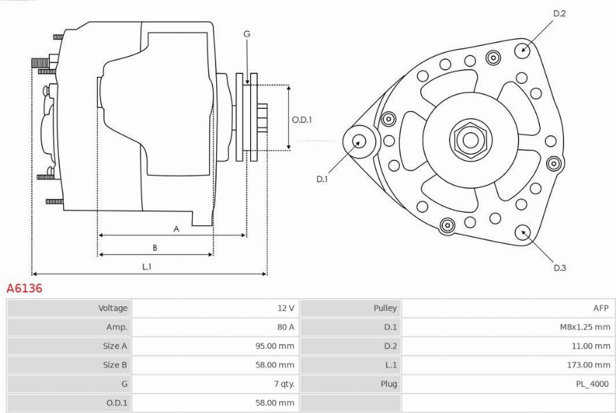 AS-PL A6136 - Alternator furqanavto.az