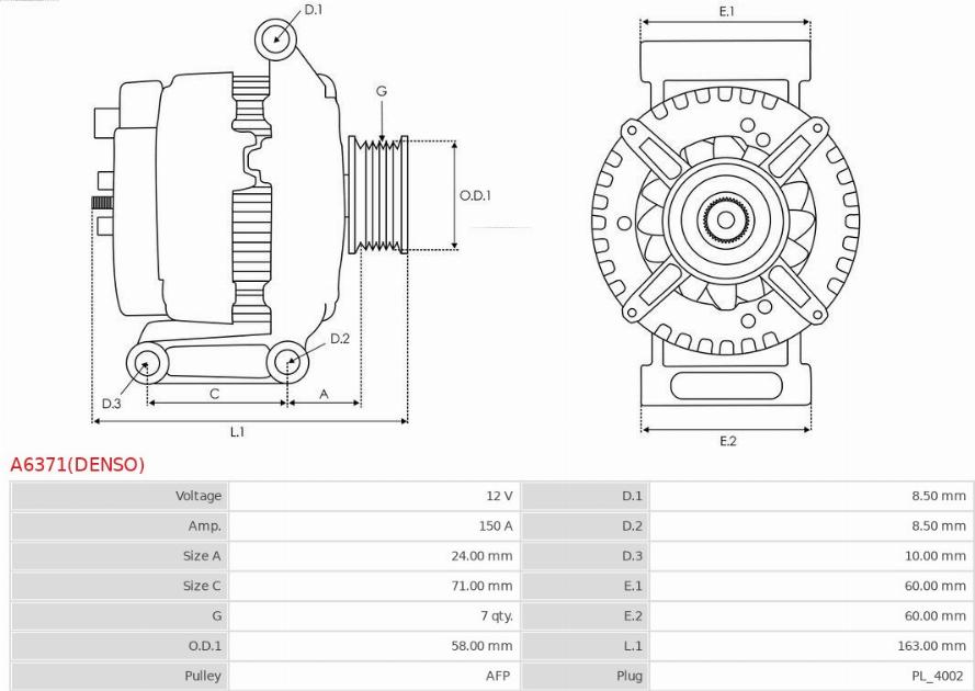 AS-PL A6371(DENSO) - Alternator furqanavto.az