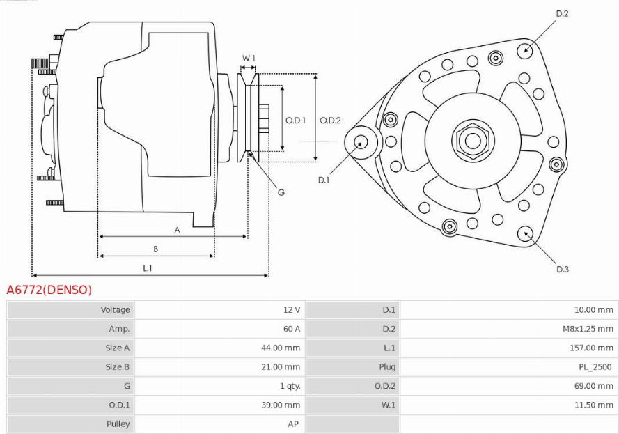 AS-PL A6772(DENSO) - Alternator furqanavto.az