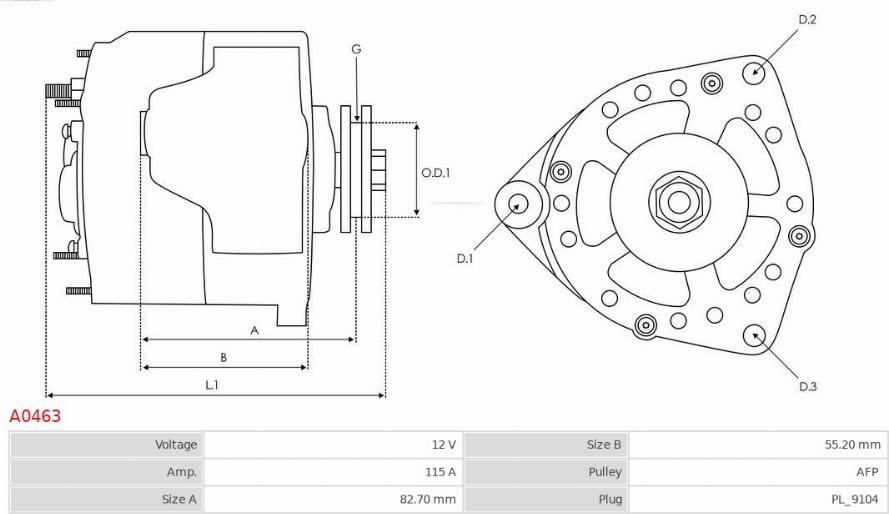 AS-PL A0463 - Alternator furqanavto.az