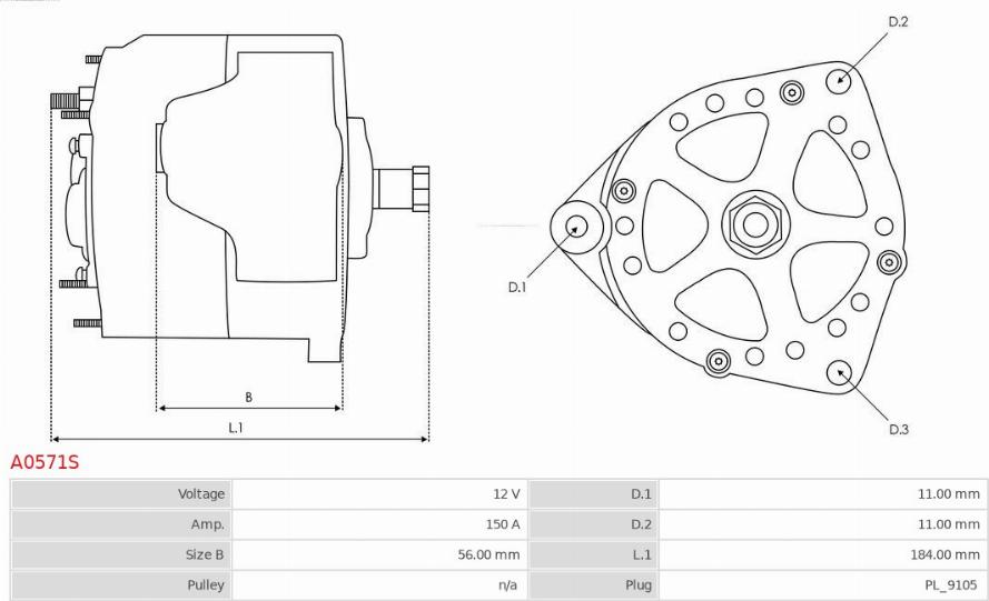 AS-PL A0571S - Alternator furqanavto.az