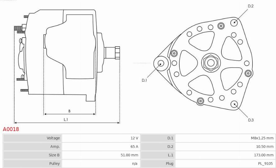 AS-PL A0018 - Alternator furqanavto.az