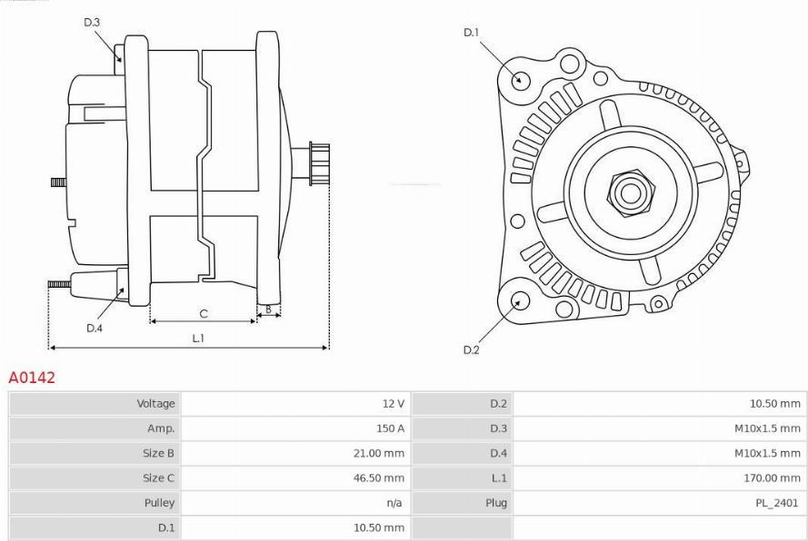 AS-PL A0142 - Alternator furqanavto.az