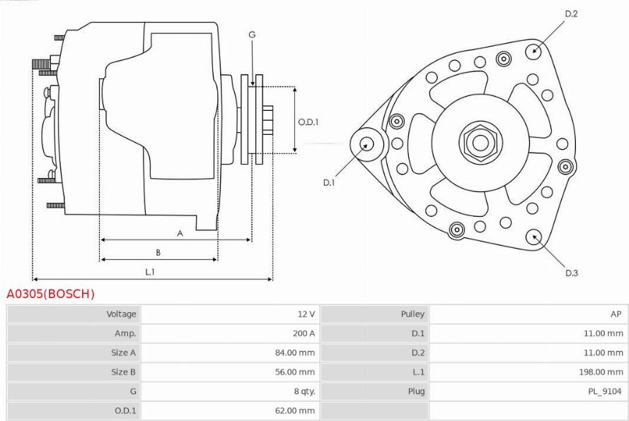 AS-PL A0305(BOSCH) - Alternator furqanavto.az