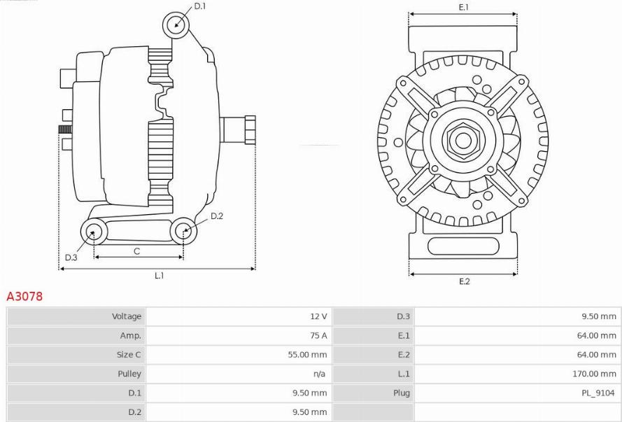 AS-PL A3078 - Alternator furqanavto.az