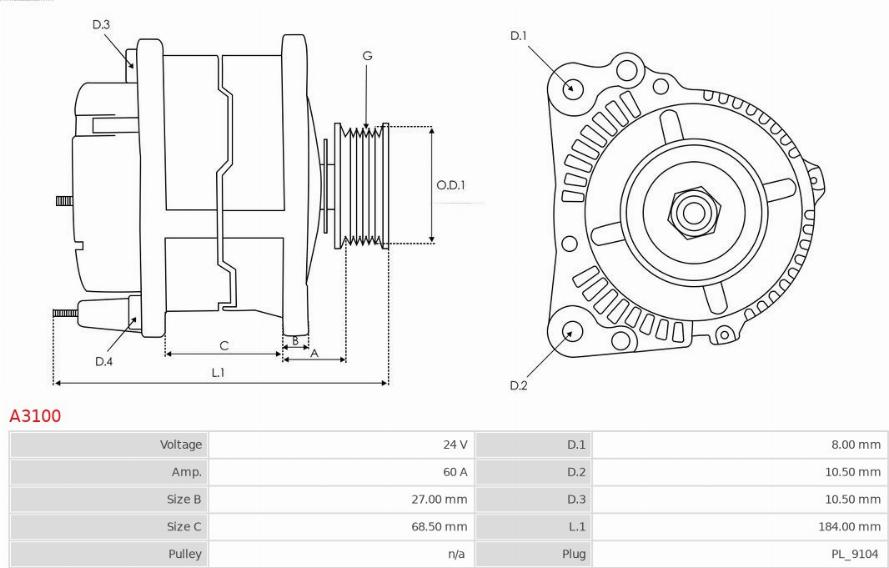 AS-PL A3100 - Alternator furqanavto.az