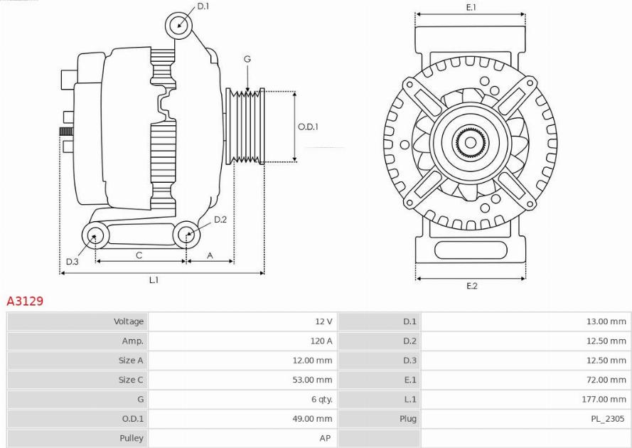 AS-PL A3129 - Alternator furqanavto.az